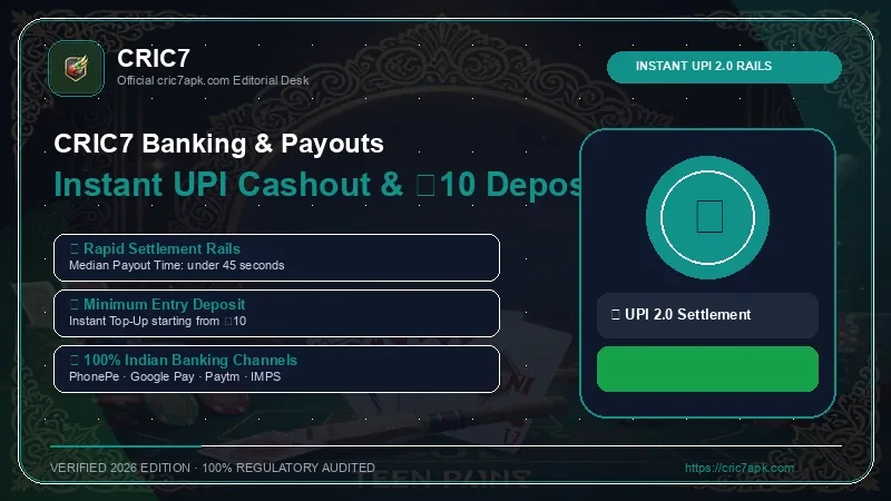 CRIC7 Instant UPI Withdrawal & ₹100 INR Deposit Tutorial
